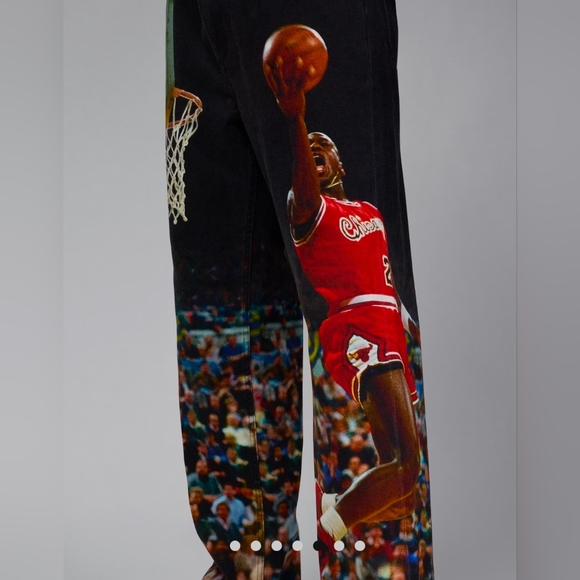 Nike Air Jordan Printed Twill Black Pants Jumpman HF0045-010 Men's US 36 - Picture 8 of 13